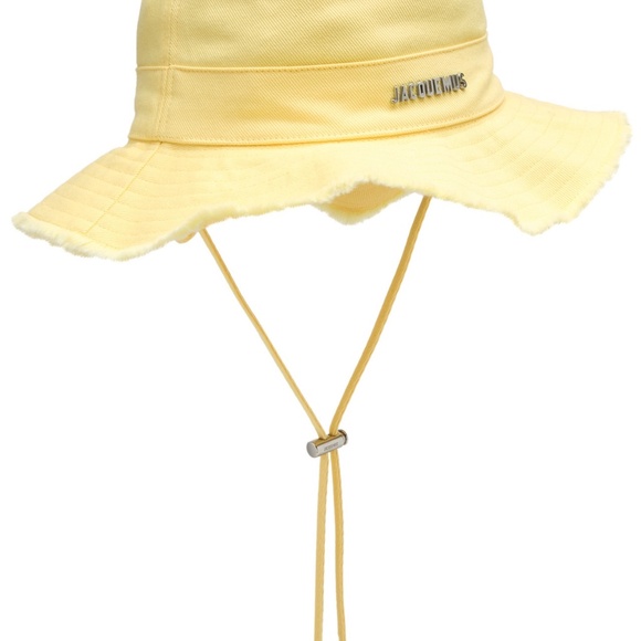 JACQUEMUS Le Bob Artichaut cotton bucket hat Yellow UNIXEX Size 60 L NEW - Picture 4 of 6